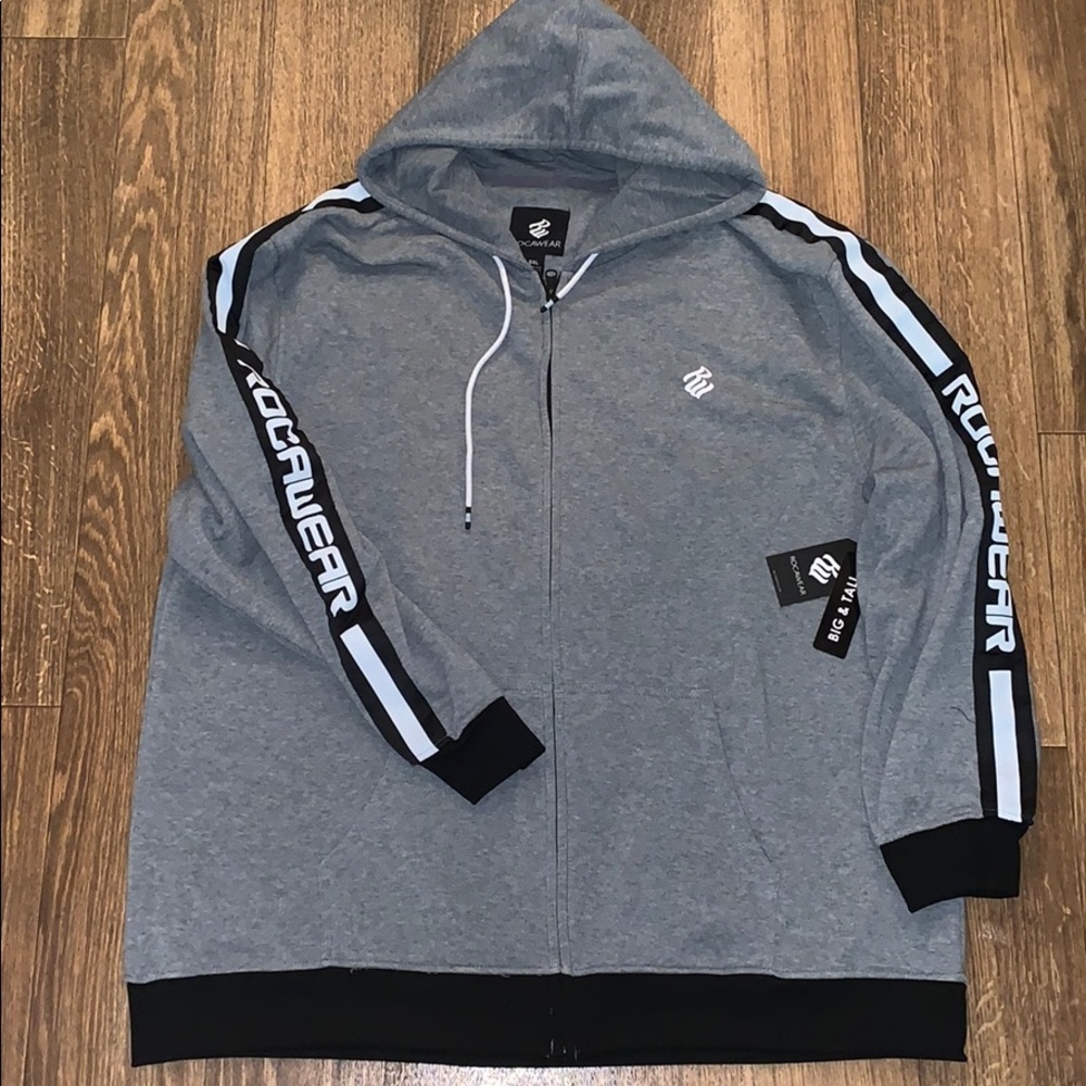 Rocawear big and tall zip up gray hoodie